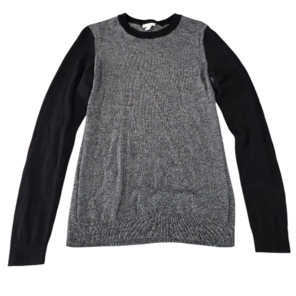 GAP Vintage Knit Black & Gray Scoop Neck Long Sleeve Blouse Large - Image 4