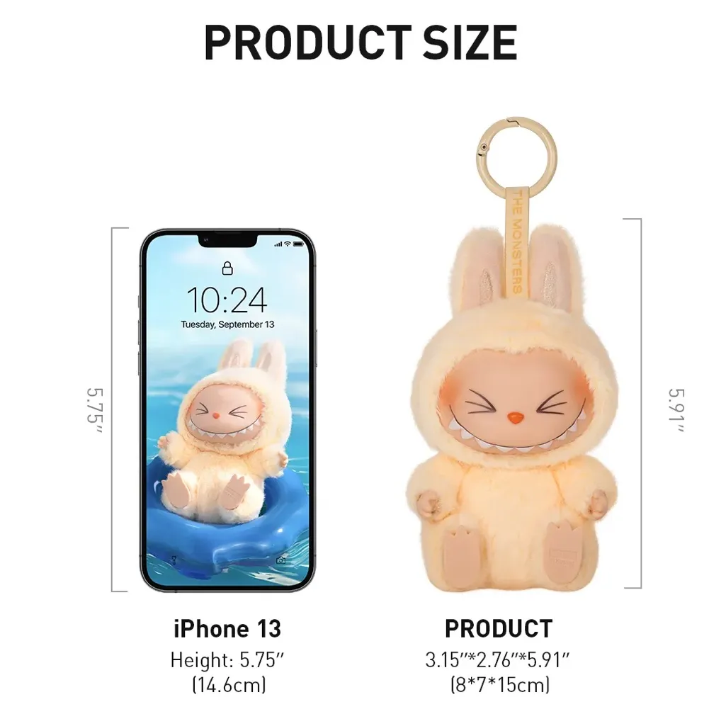 Pop Mart The Monsters Have A Seat Duoduo Secret Labubu Plush Pendant Keychain Brown - Image 3