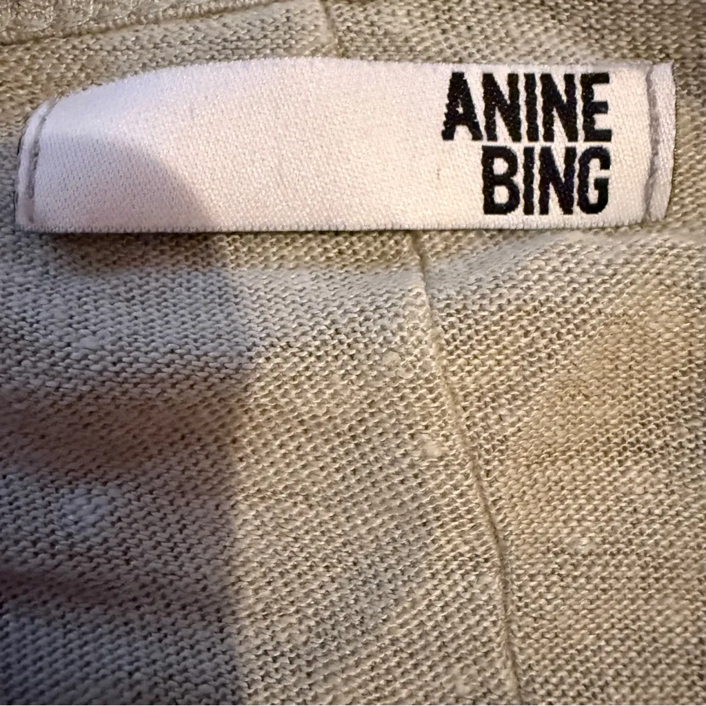 ANINE BING Linen Long Sleeve Top Women’s Size Small Lightweight Scoop Neck - Image 3