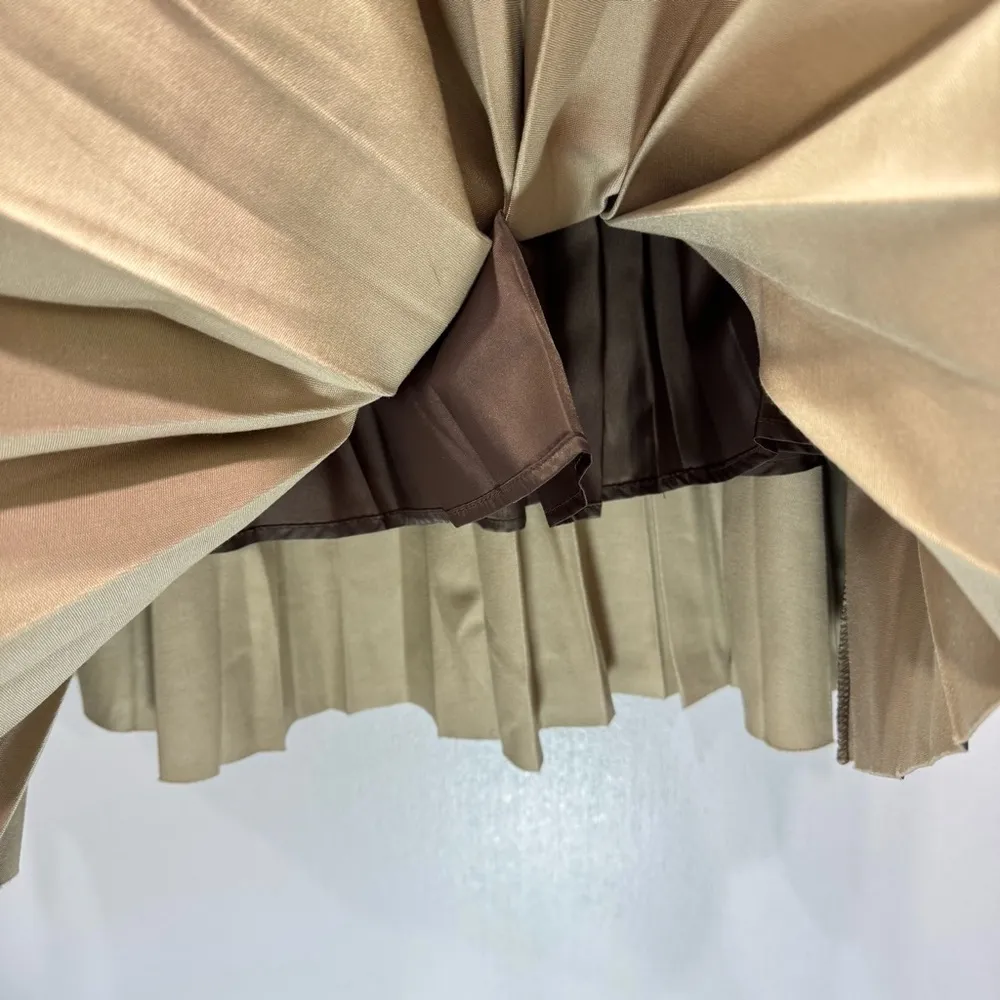 Brown Pleated Plisse Faux Leather Midi Skirt by JOA Los Angeles from ModCloth - Image 4