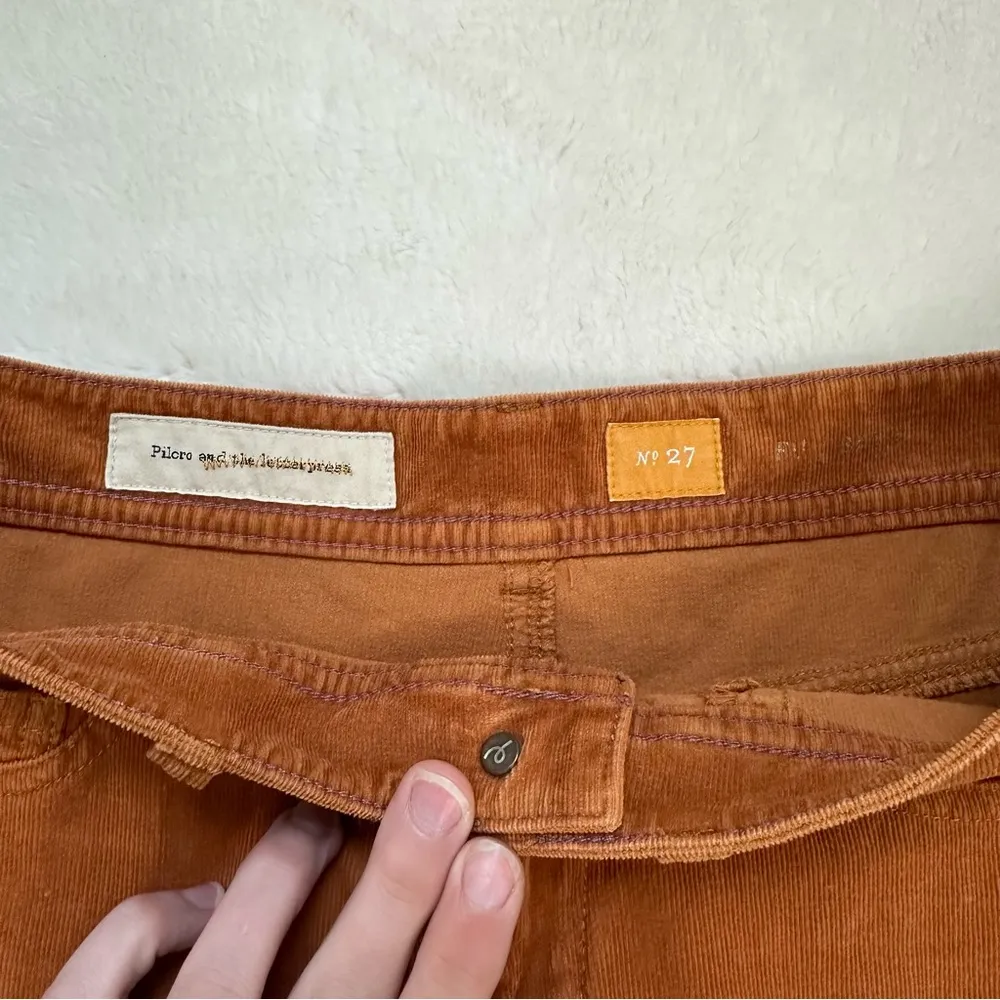 Pilcro and the Letterpress Women's Serif Skinny Corduroy Jeans Rust Size 27 - Image 13