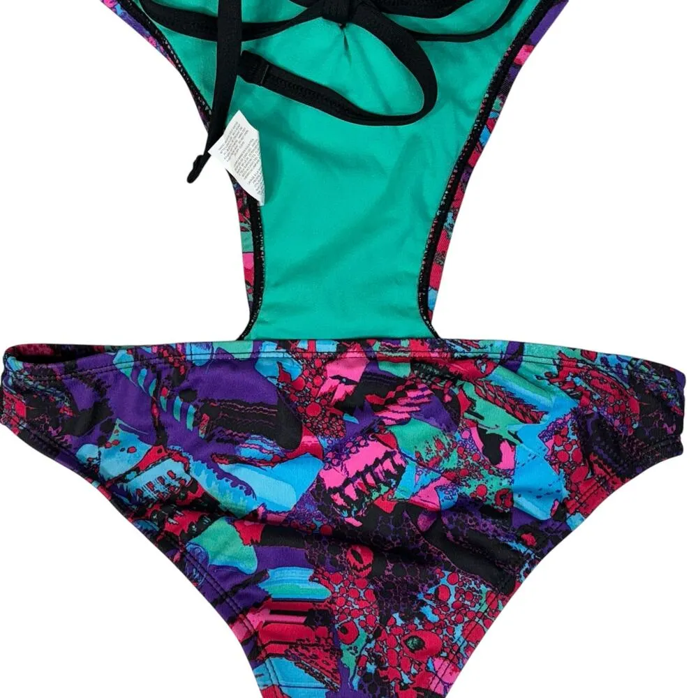 Dolfin Bellas Small Mystik Monokini Swimsuit UPF 50 Padded Criss Cross Tie Strap - Image 6