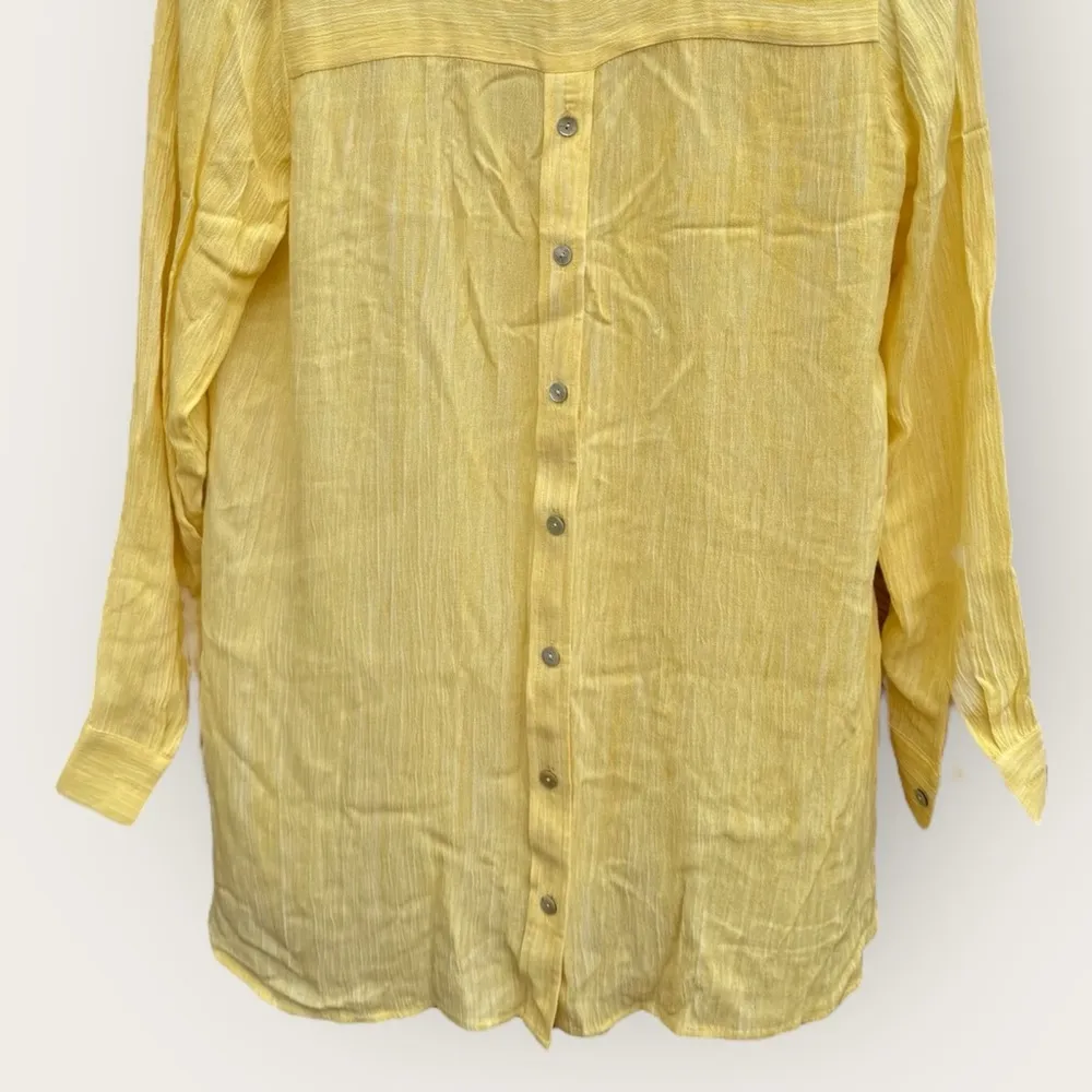 Soft Surroundings Sunny Yellow Button-Up Blouse - Image 6