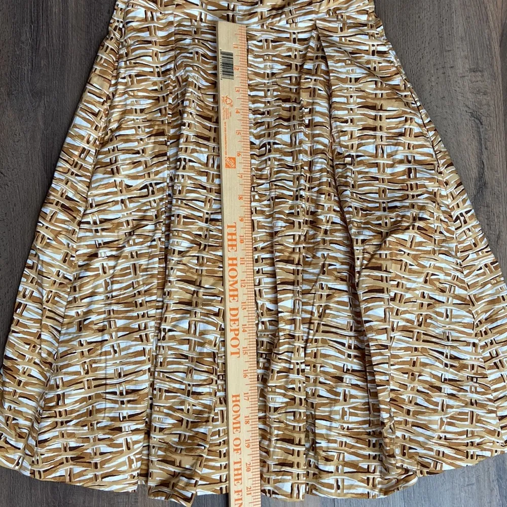 Kate Spade Womens Basket Weave Print Poplin Mini A Line Dress Brown Size 0 - Image 13