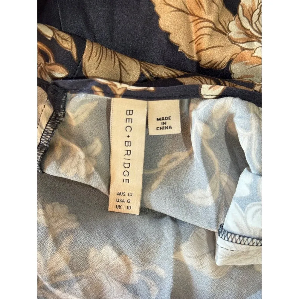 BEC+BRIDGE Opaline Floral Silk Maxi Dress Opaline Floral Womens Size 6 - Image 11