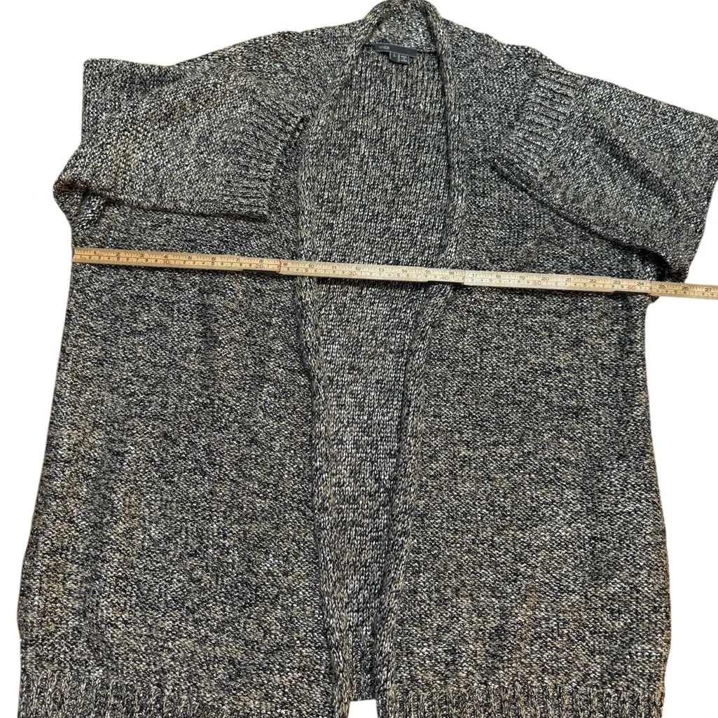 Vince. Metallic Threaded Linen Blend Open Front Cardigan Sz Large - Image 4