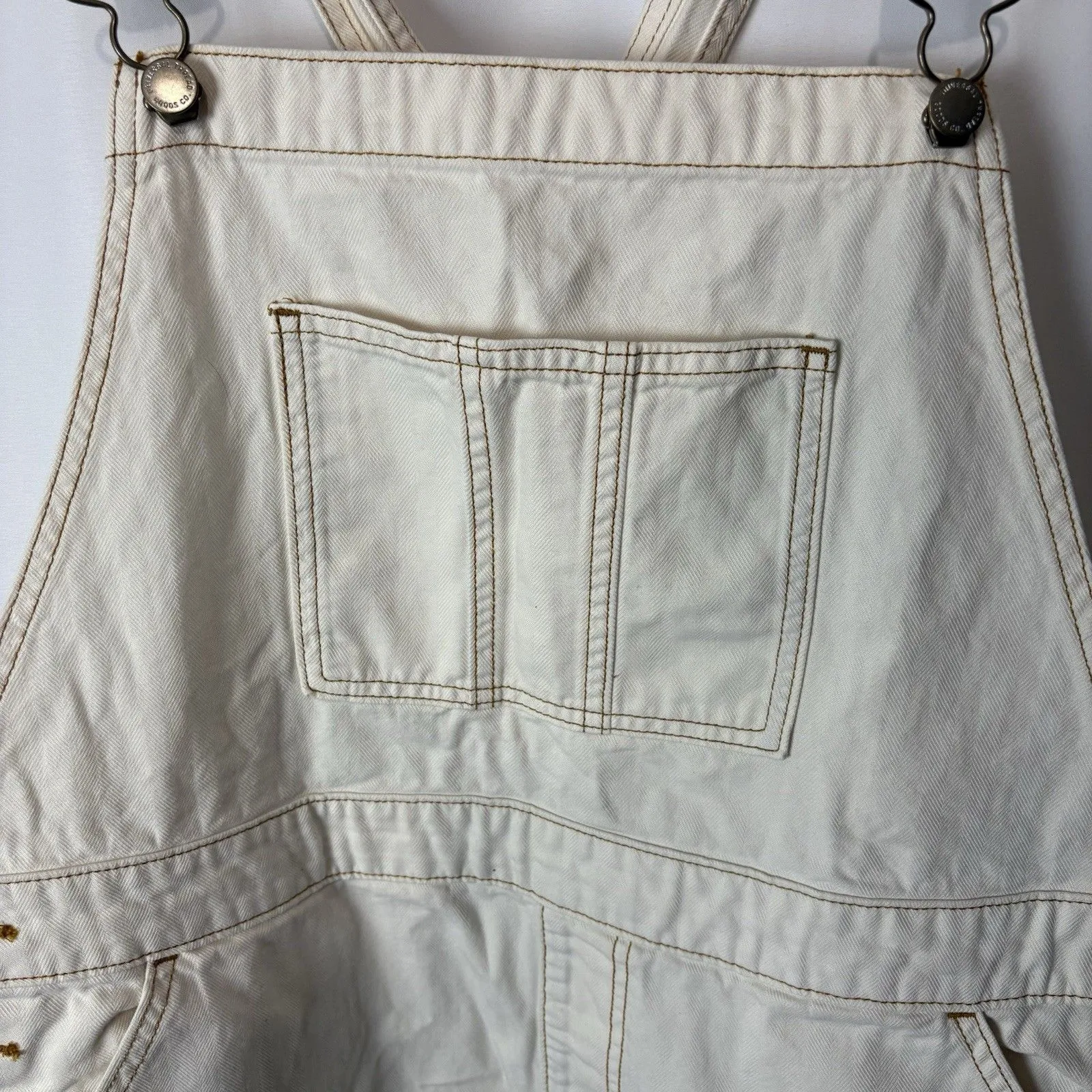 Universal Thread White Denim Boyfriend Overall Shorts Shortalls Size 16 / 33 - Image 6