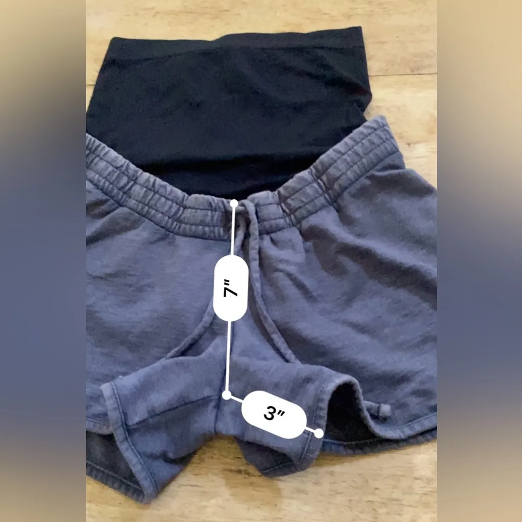 A:glow Women’s Sz S (Maternity) Slate Blue/Gray Cotton Blend Shorts‎ Blue - Image 9