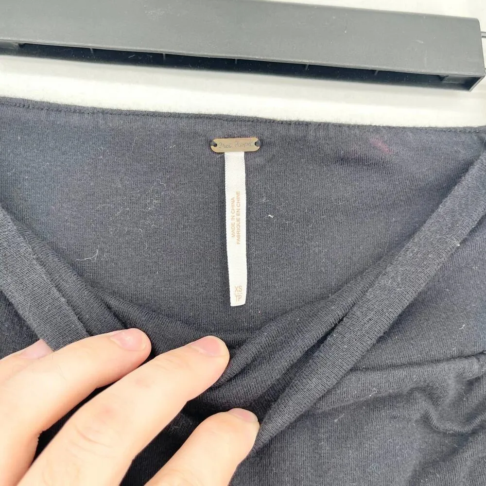 Free People Women Black Bunched A Line Stretched Waist Pencil Skirt Size XS - Image 3