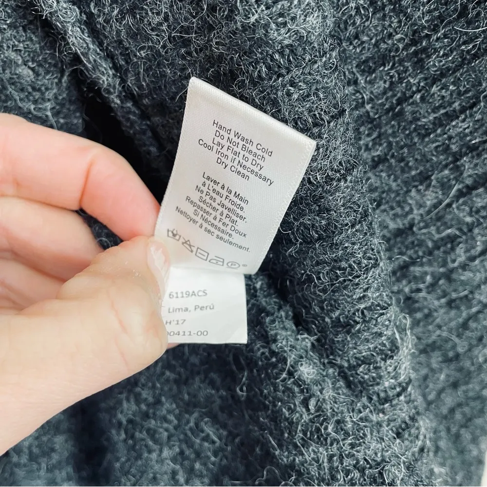 Nation Alpaca Double Breasted Open Front Sweater Cardigan Grey size S - Image 12