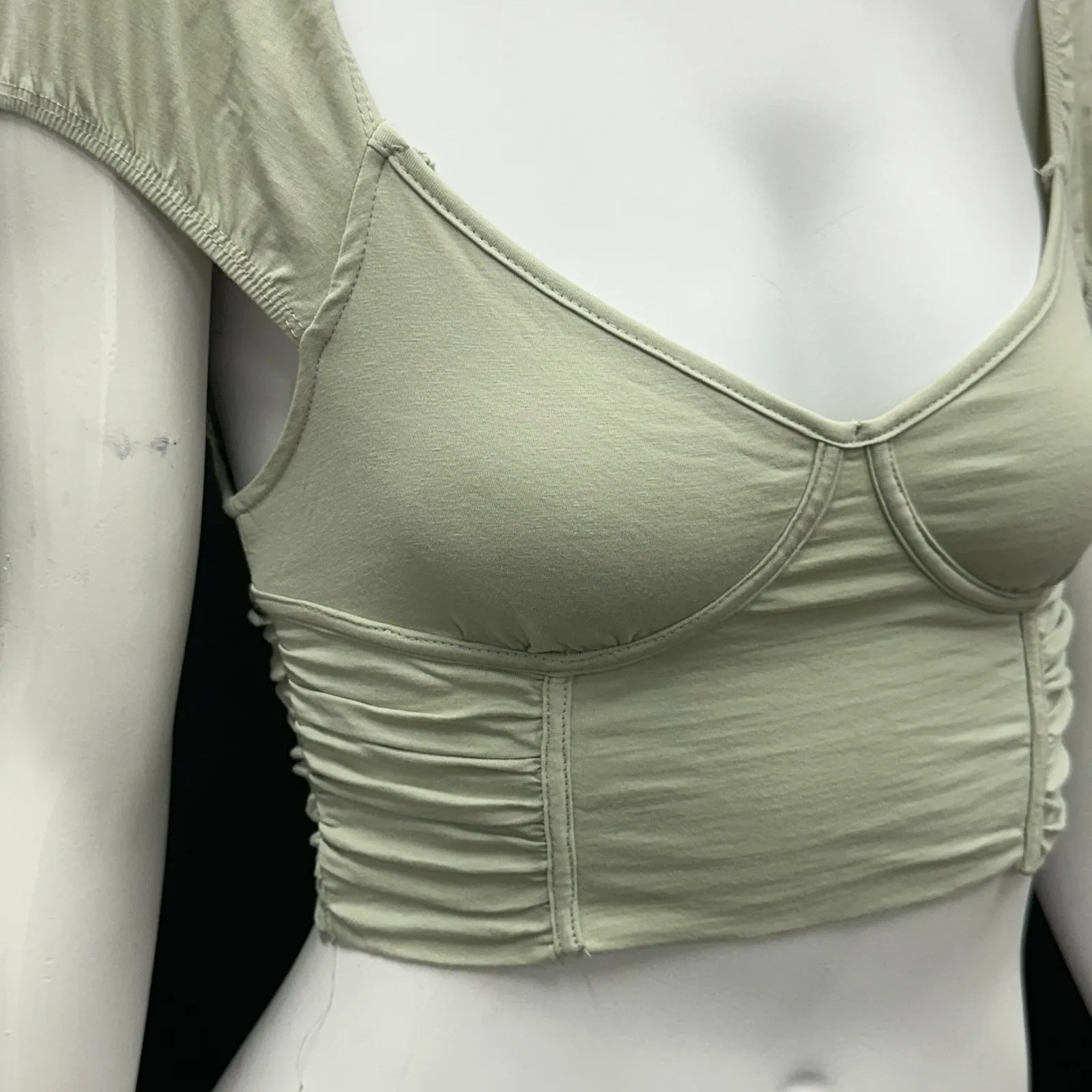 Princess Polly Karla Crop top, size 4,‎ sage green Corset Summer - Image 3