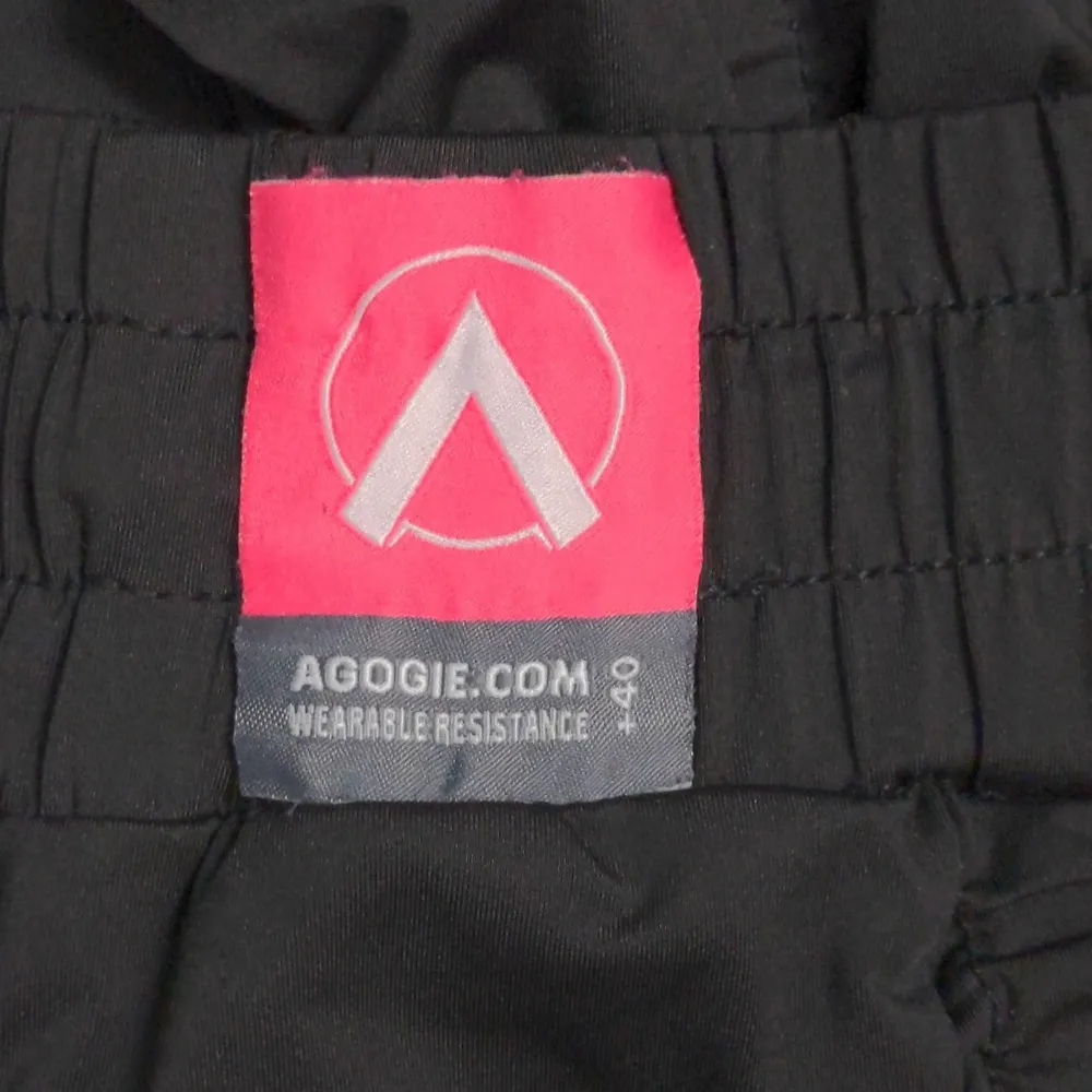 Agogie Womens Resistance Leggings Pants Black High Rise Drawstring Ruched +40 L Size L - Image 6