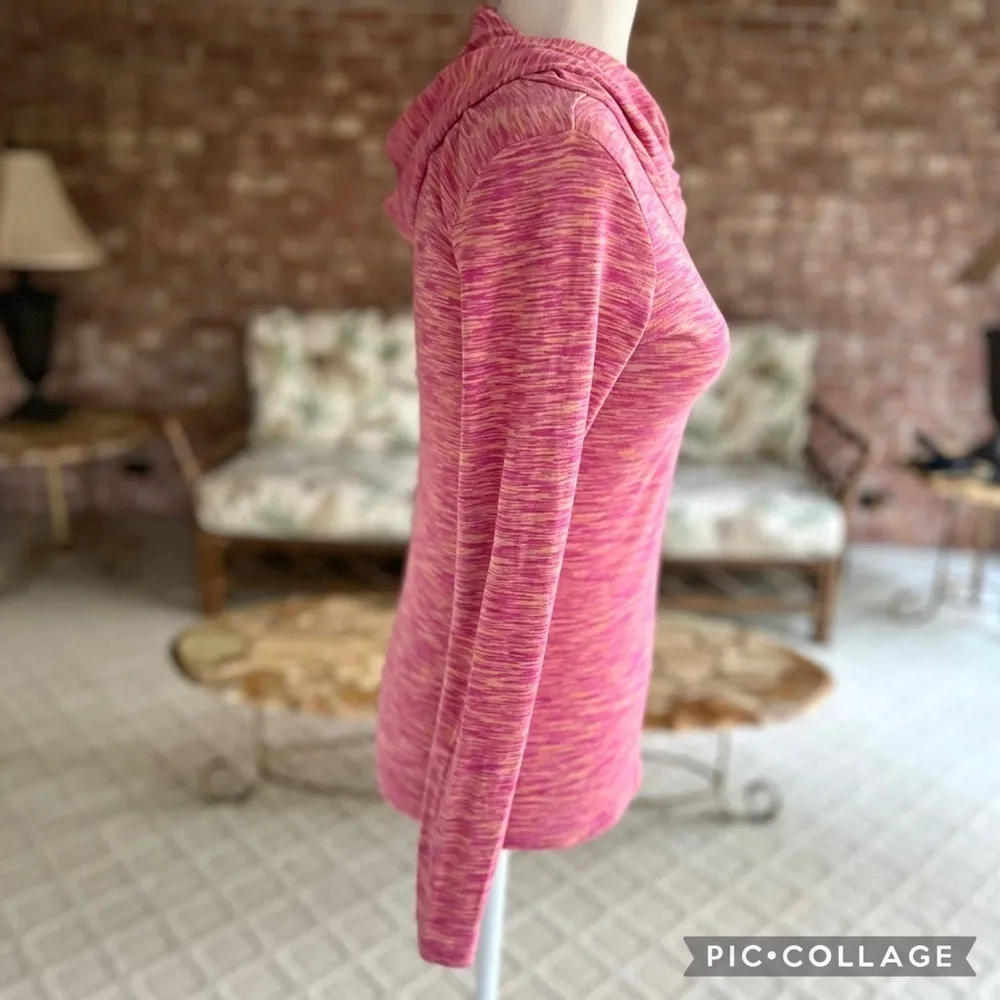 Columbia Hoodie Pink Space Dye Pullover Long Sleeve Knit XS Athleisure Gym - Image 10