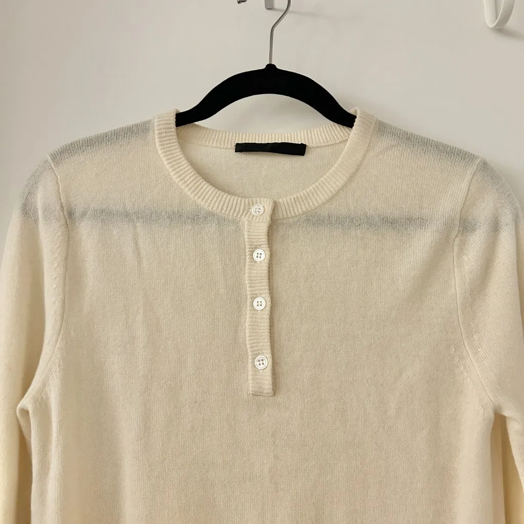 Jenni Kayne 100% Cashmere Lightweight Sweater in Cream Size XS - Image 3