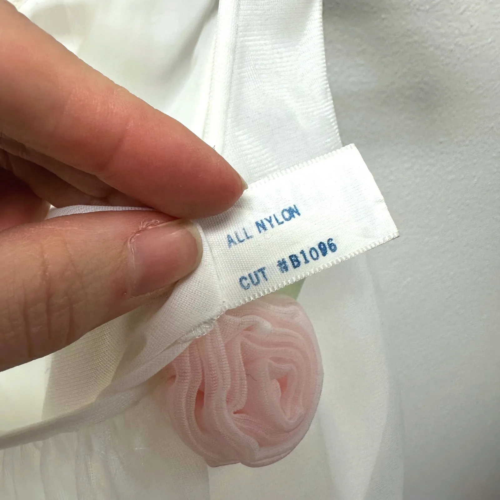 Vintage Laros Rosette Babydoll Sleep Dress White S - Image 6