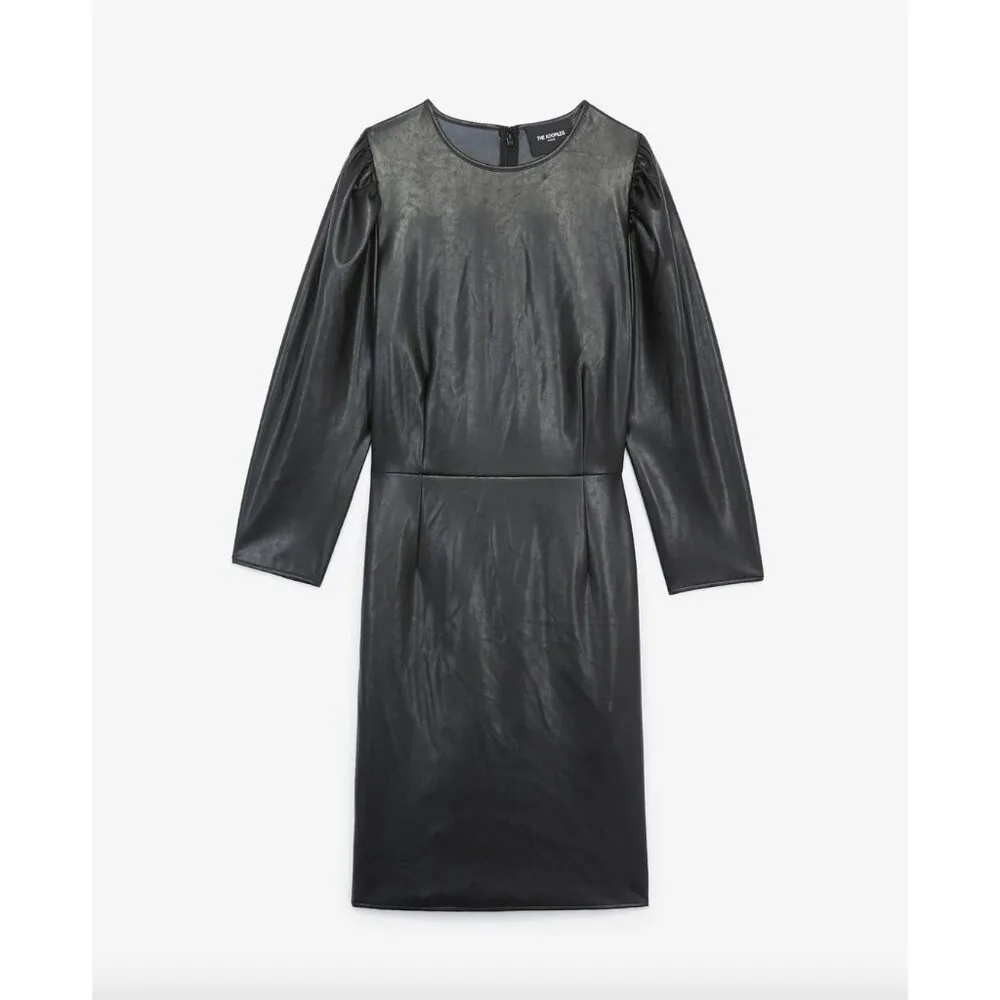 The Kooples Short Faux Leather Dress Black Womens Size 1 Small - Image 10