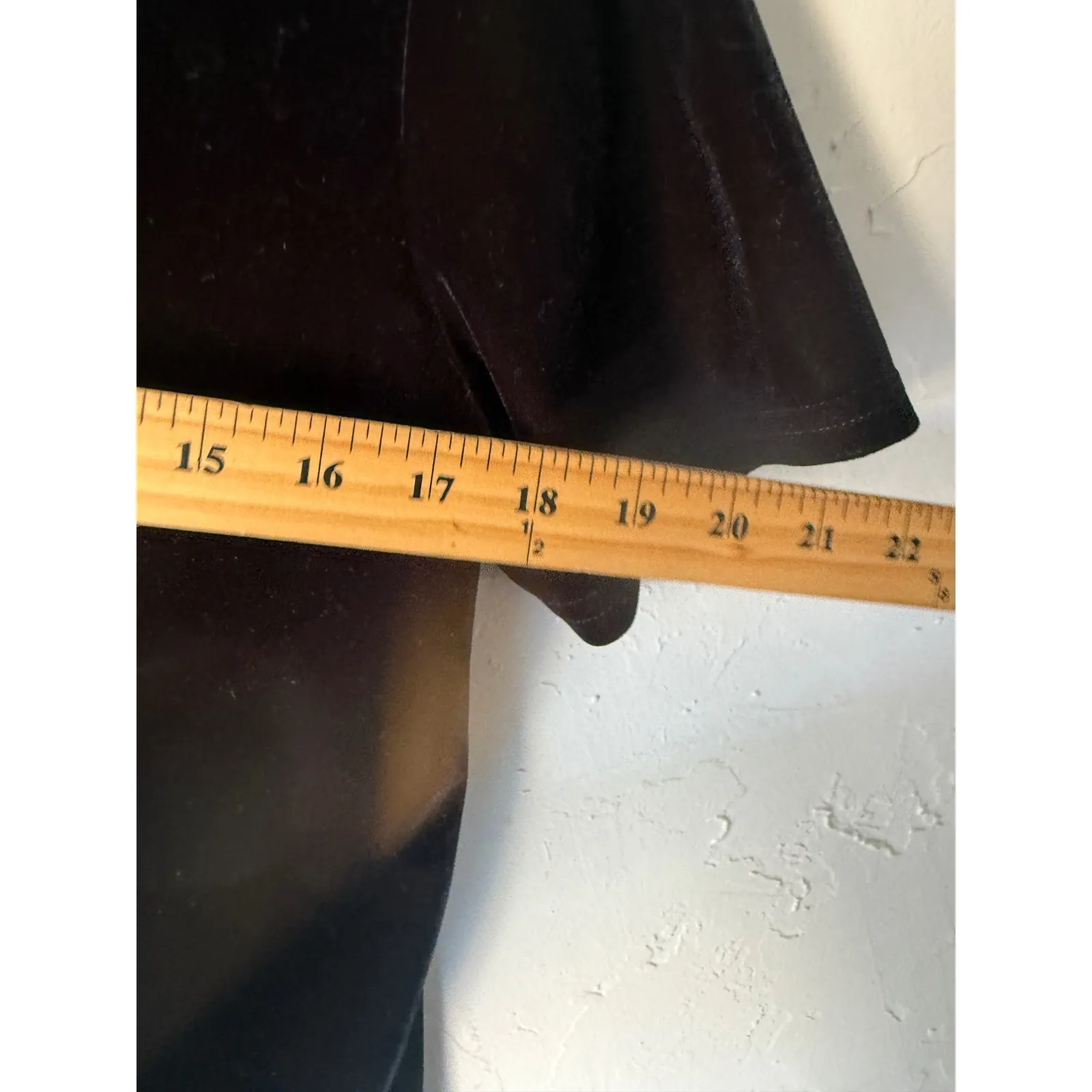 Hillard Hanson Vintage 90s Grunge Black Velvet Short Sleeve Top Whimisgoth‎ M Size M - Image 6