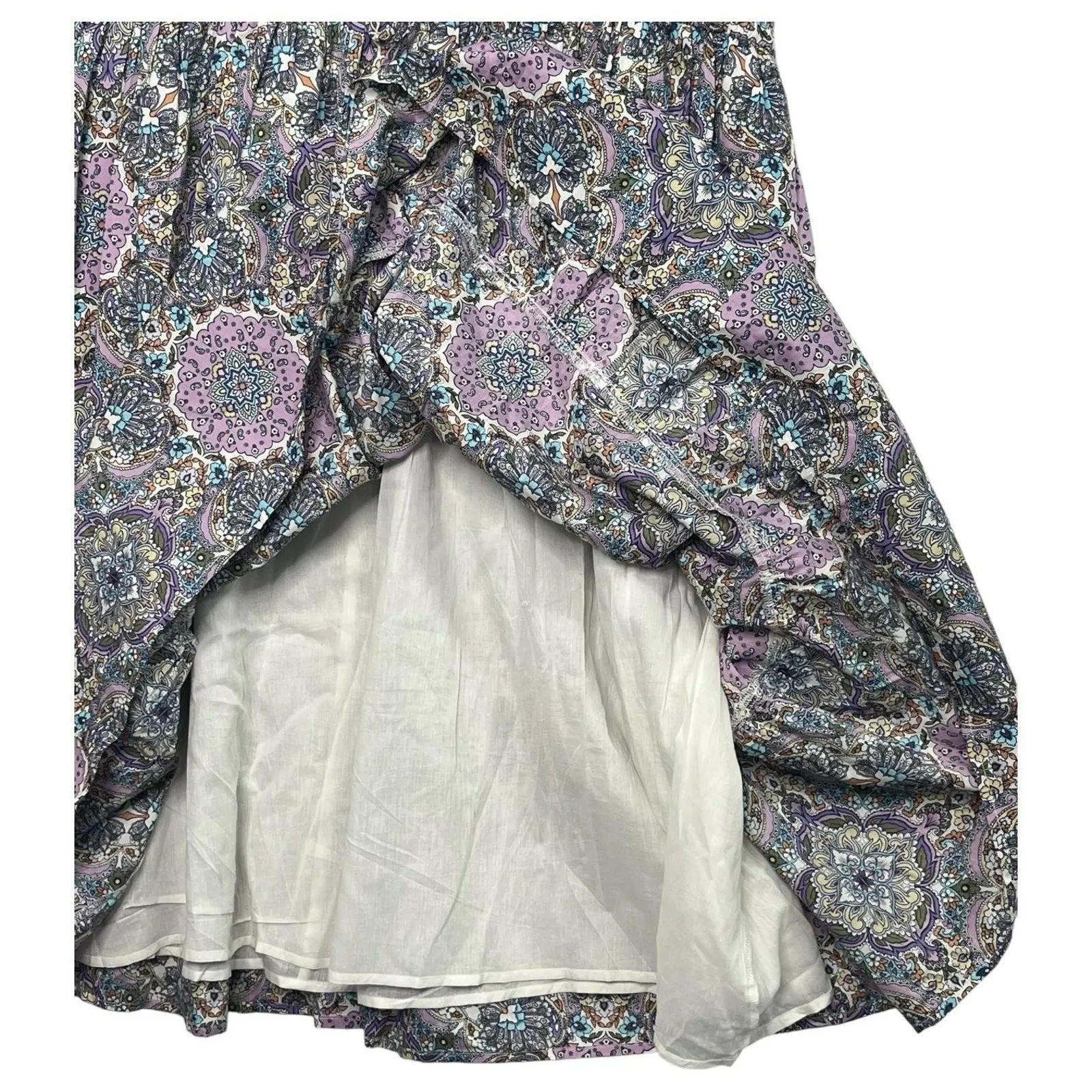 Lane Bryant Dress Womens 24P Purple Midi Geometric Boho Tiered Pockets Peasant - Image 6