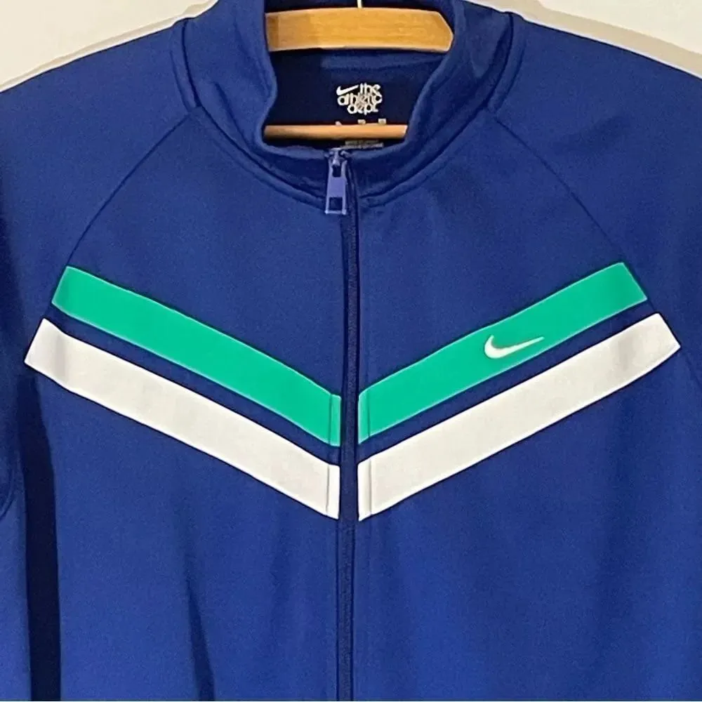 Women’s Nike Athletic Department Deep Blue Track Style Jackets Full Zip Size XL - Image 2