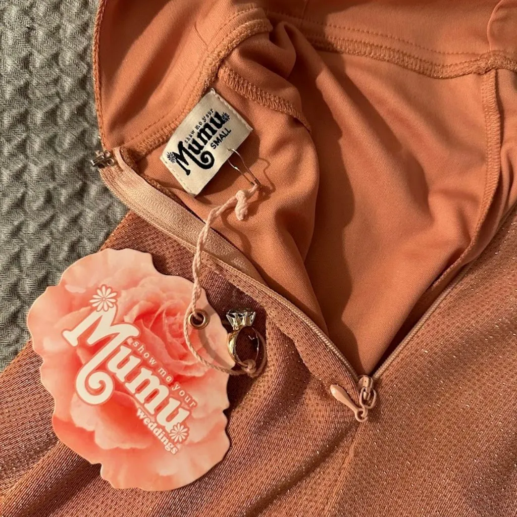 Show Me Your MuMu "Jenn" dress in Golden Coral size Small NWT - Image 15