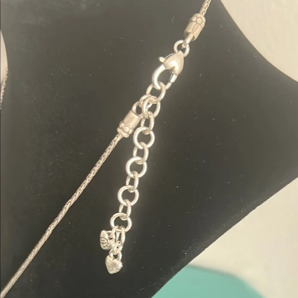 BRIGHTON Vintage CAFE AU LAIT Retired Heart Pendant Silver Tone Necklace - Image 6