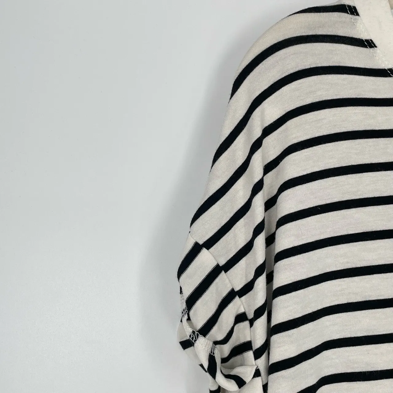 Ellison Womens Black White Striped Short Sleeve Rolled Cuff T-Shirt Dress Size L - Image 5