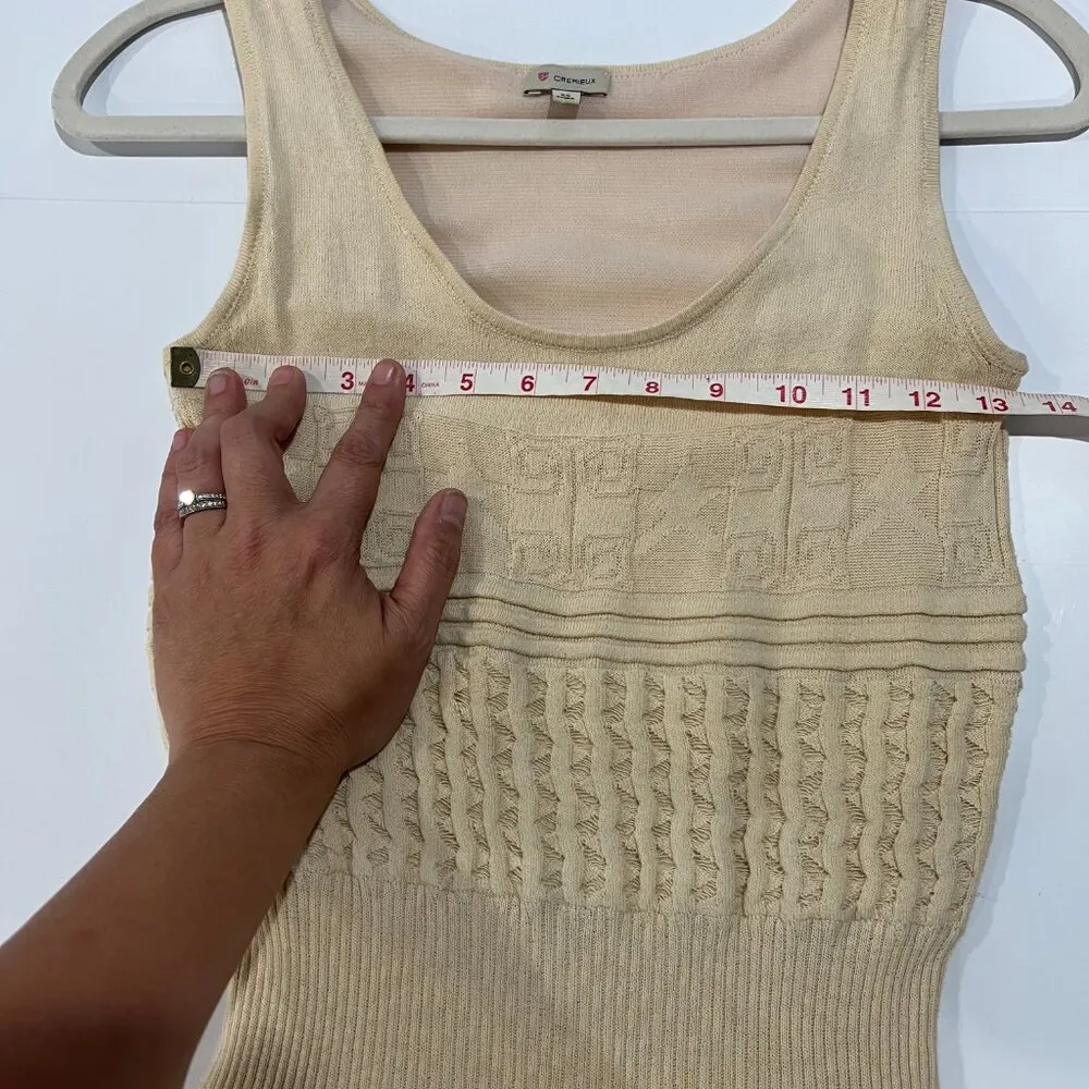 Cremieux Tan Crocheted Dress Size XS Sleeveless Body Con Sheath Dress - Image 7