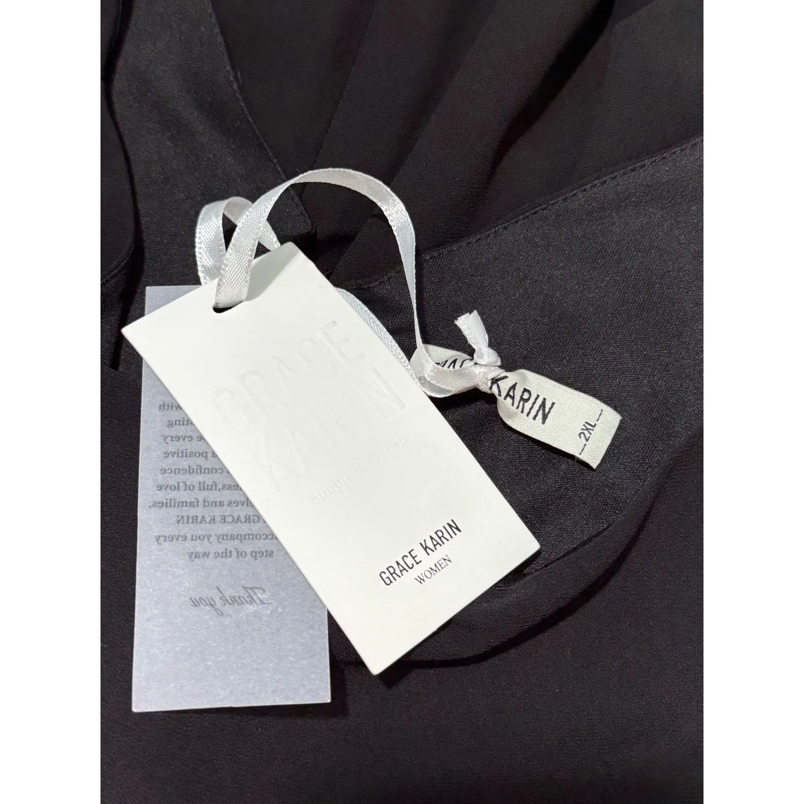 Grace Karin Women's 2XL Black Sheer Sleeve Lined Party Cocktail Dress - Image 2