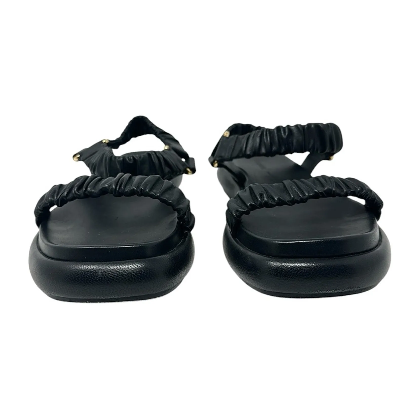 KHAITE  Puglia Leather Elasticized Strap Sandals Black Size 38 - Image 5