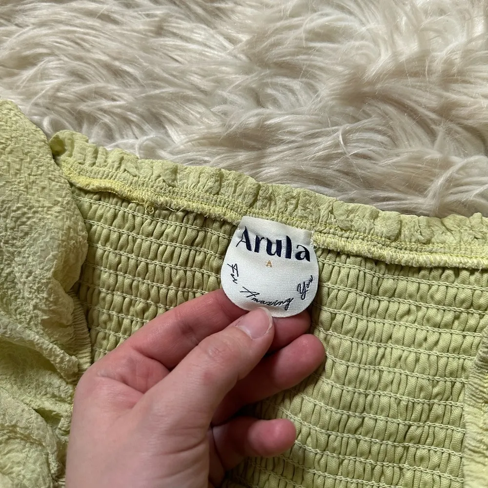 ARULA Clarisse Light Green Smocked Mini Dress Size 1X - Image 5