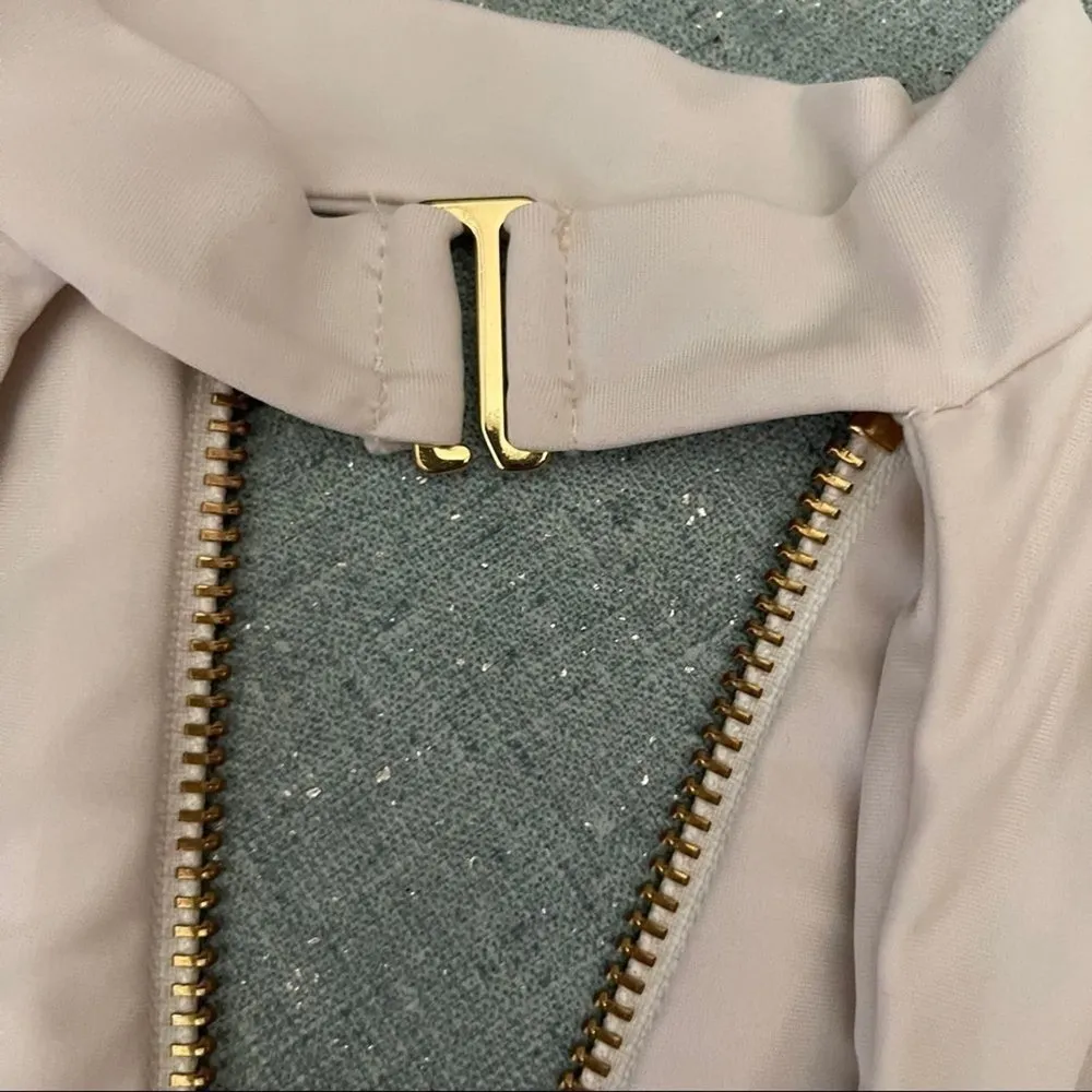 Beach Bunny Bikini Top Gold Zipper - Image 2