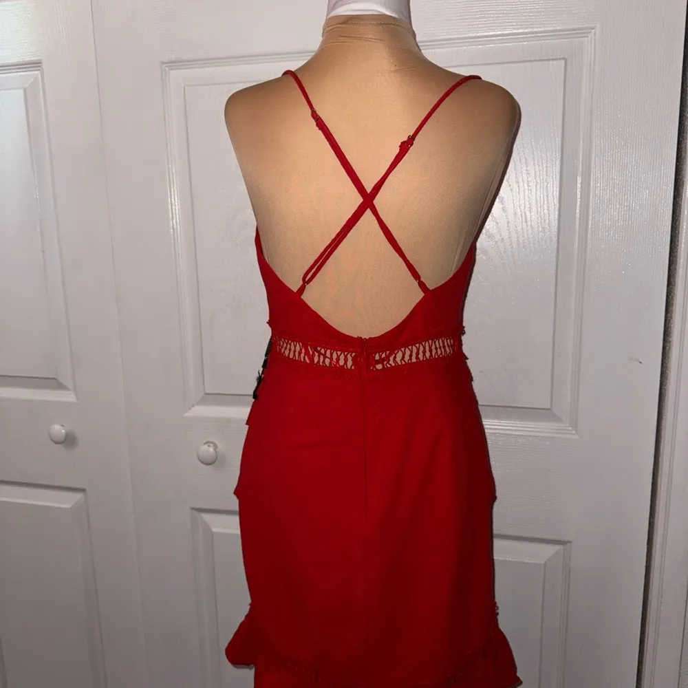 Hello Molly NWOT Searching Seattle Red Mini Dress Size Medium - Image 3