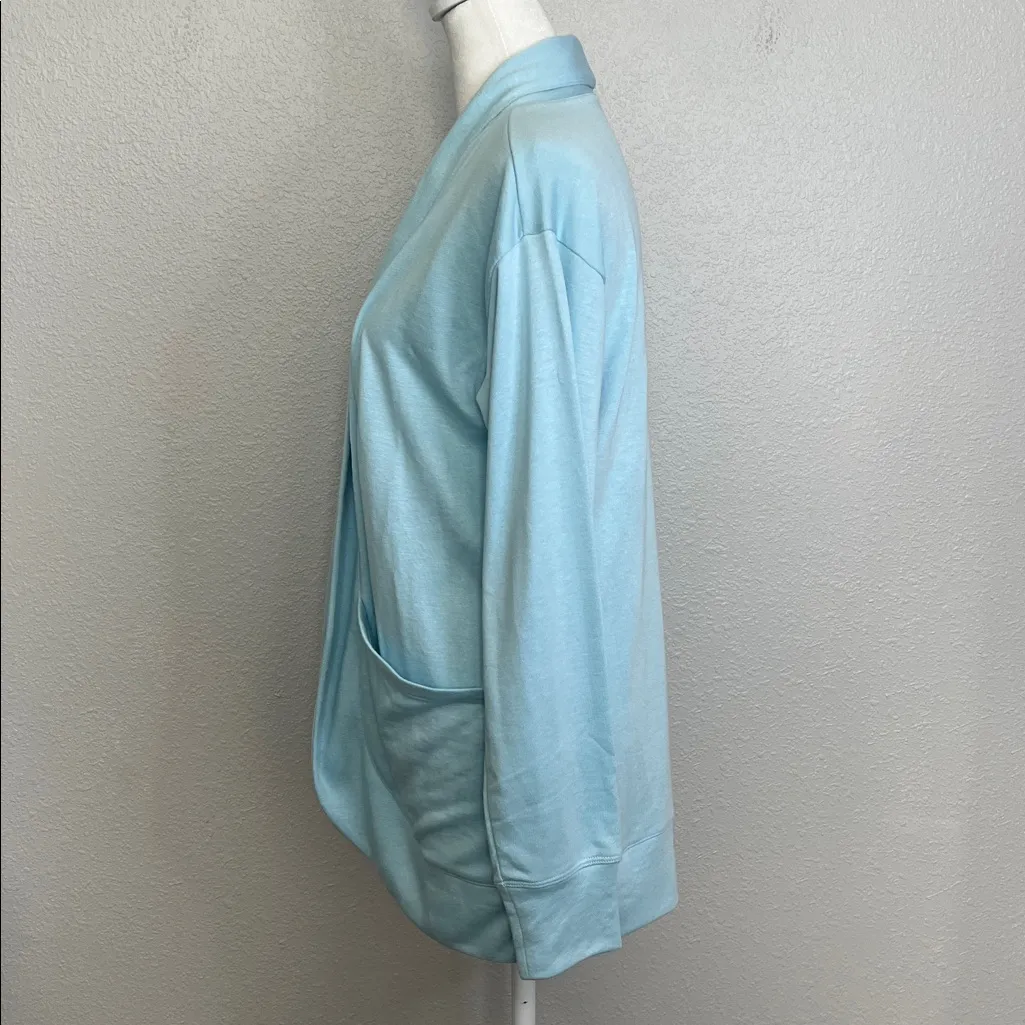 JCrew Factory Knit Wrap Sweater Blue Size Small NWT - Image 4