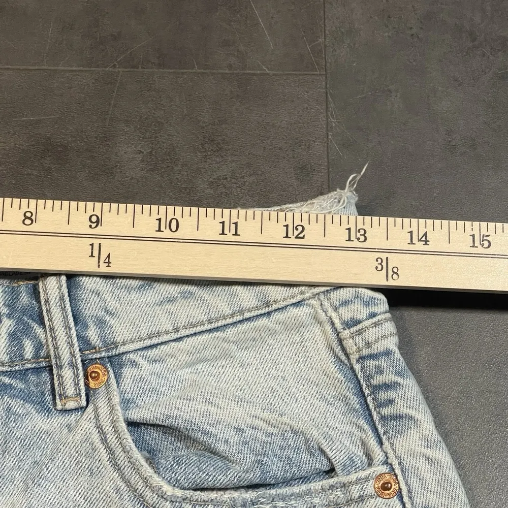 Zara High Rise Blue Jean Shorts, size 4 button fly F-14 - Image 4