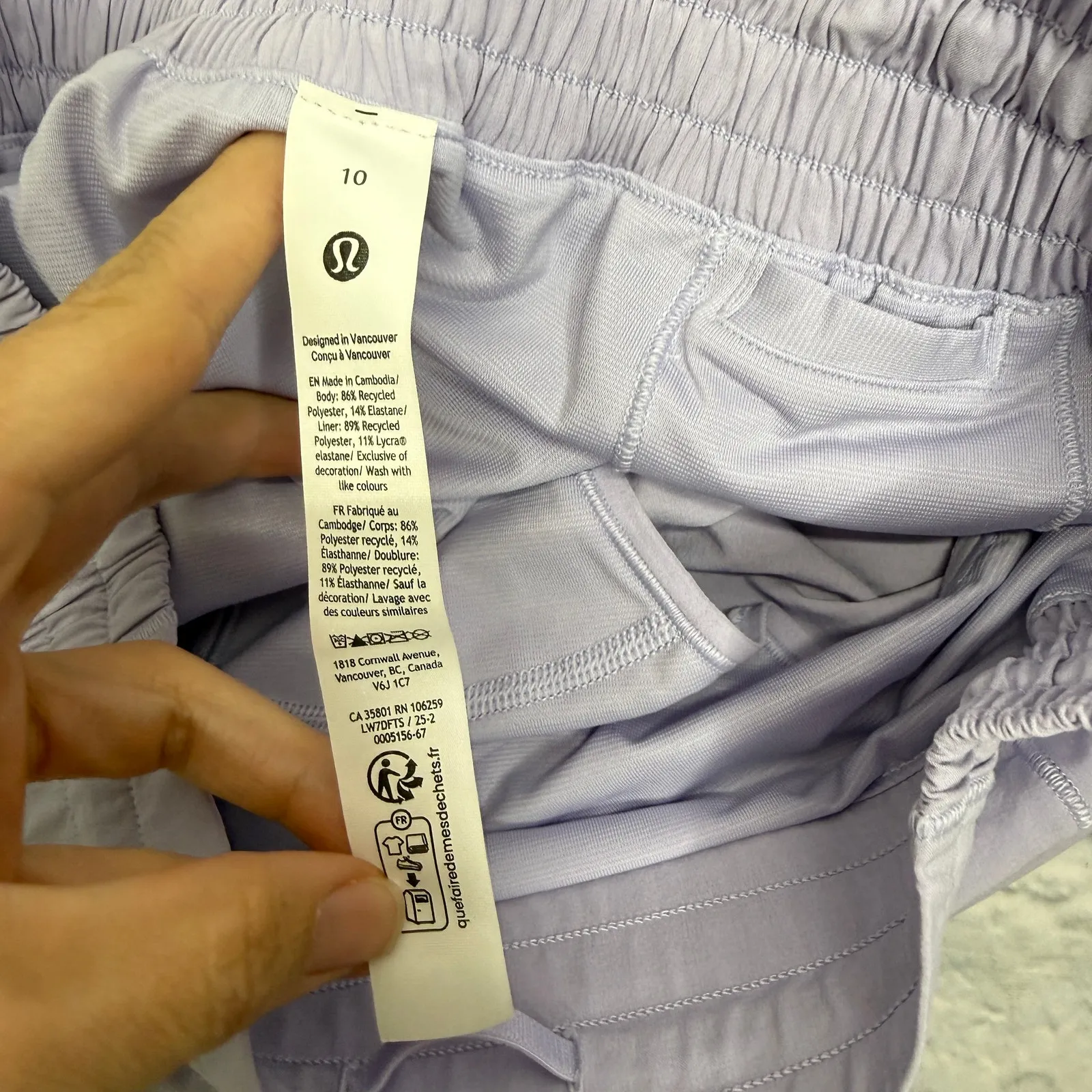 Lululemon Hotty Hot High-Rise Lined Short 4" Lace Trim Lavender Frost Size 10 - Image 6