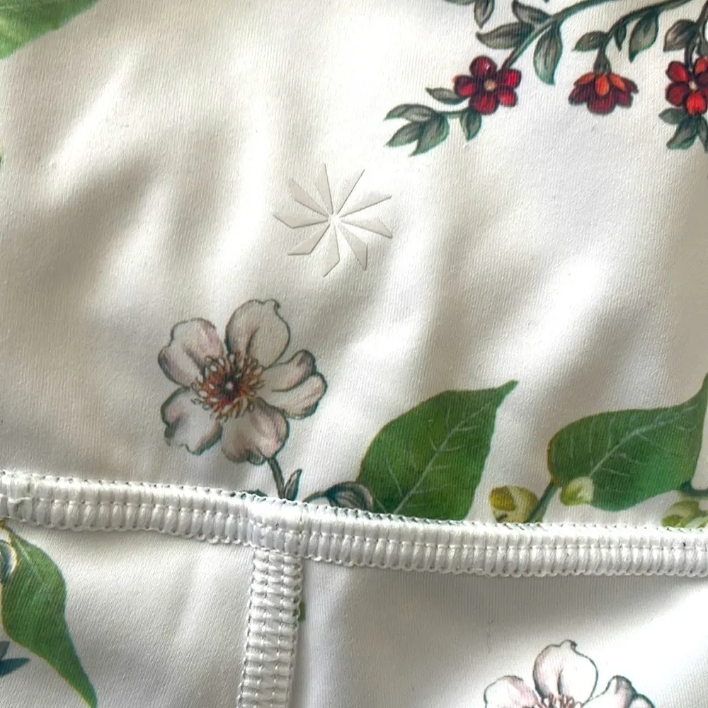 Athleta Contender 7/8 Leggings White Floral Side Stripe NEW Blossom Sz S - Image 10