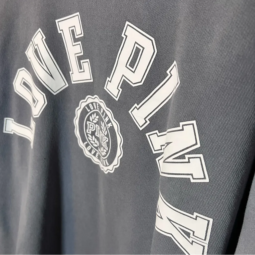 Victoria's Secret PINK Oversized Crewneck Women’s XS Slate Grey Sweatshirt - Image 2