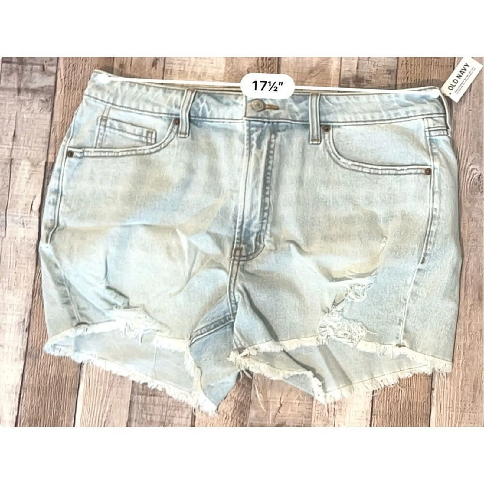 Old Navy High Waisted 3" Ins OG Light Wash‎ Jean Cut Off Shorts 16 Yuppie NWT - Image 4
