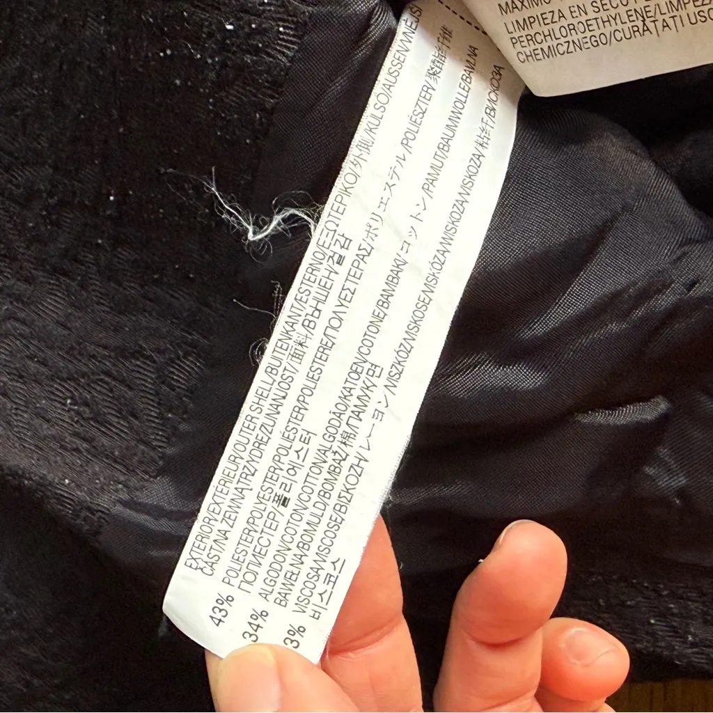 Zara Woman Black Brocade Double Breasted Blazer / Smoking Jacket, Size S - Image 8