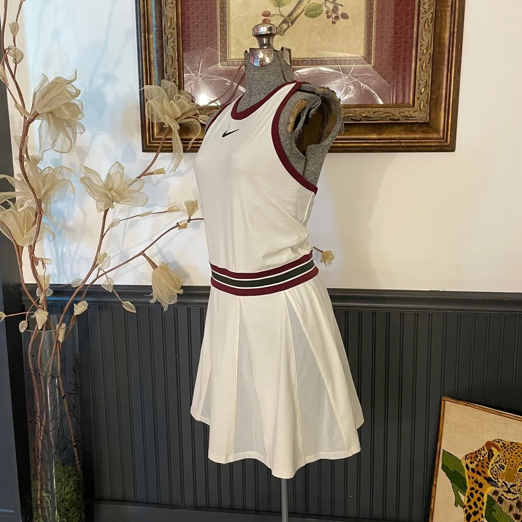 Nike Court Dri-Fit Slam Tennis Dress Back Cut Out Mesh Pleats - Sz XL 🧡🎀 - Image 8