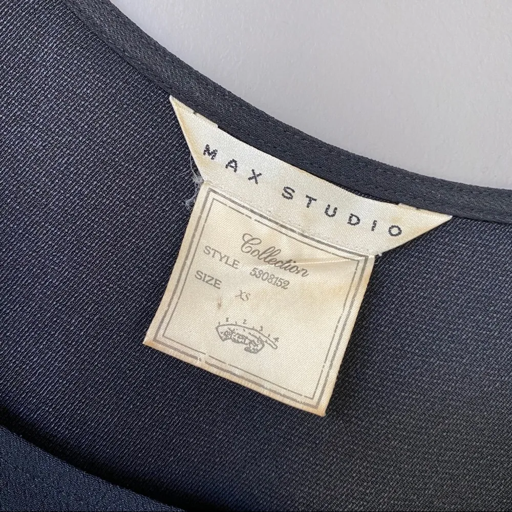 Max Studio Collection Blk Crepe Square Neck Dress - Image 4