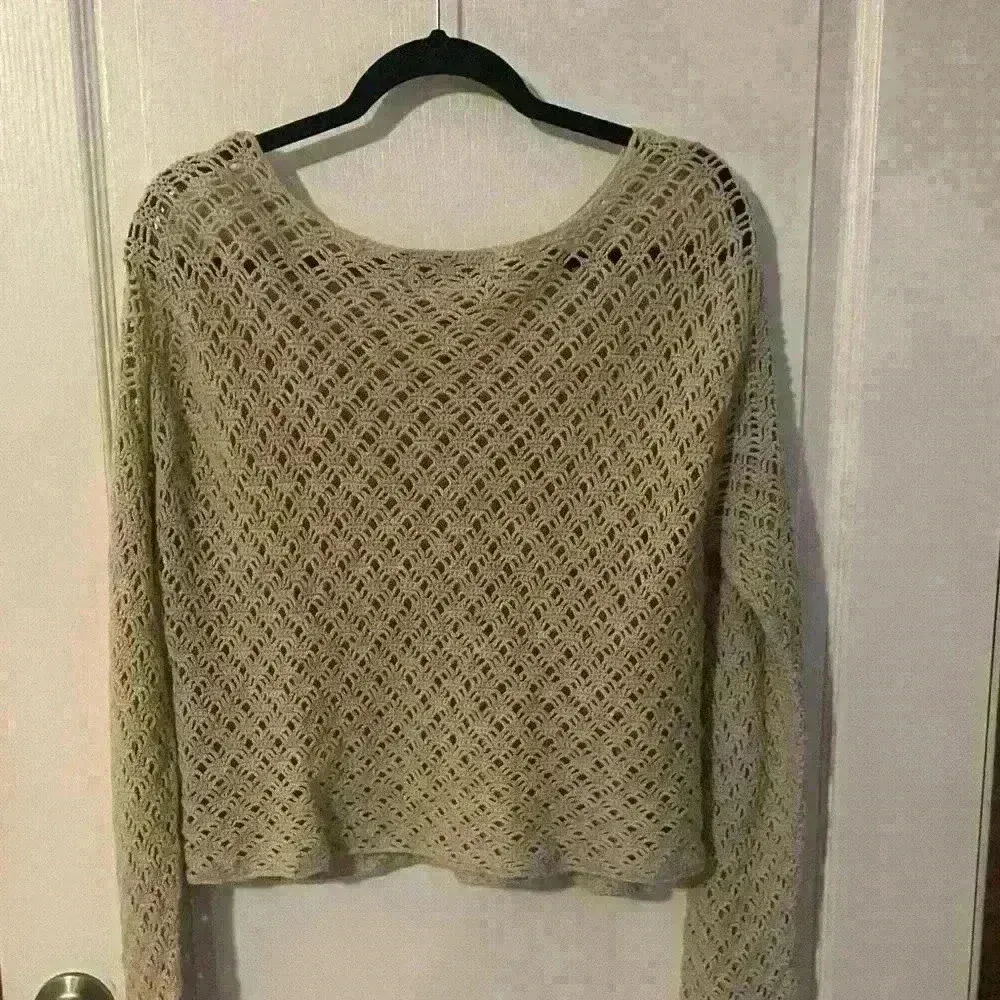 Knit by hand brand‎ Tan crotchet top Size M - Image 2