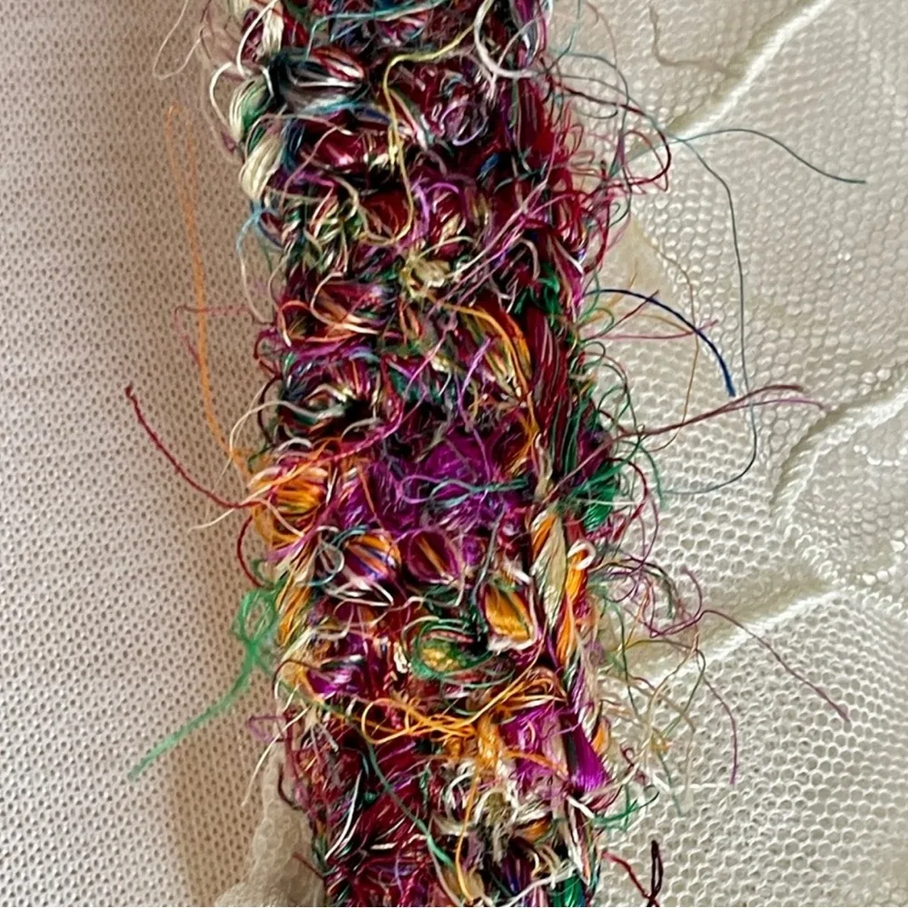 Lakhay's Collection Funky Fringe Woven Boho Crossbody Bag Purse 100% Silk - Image 7