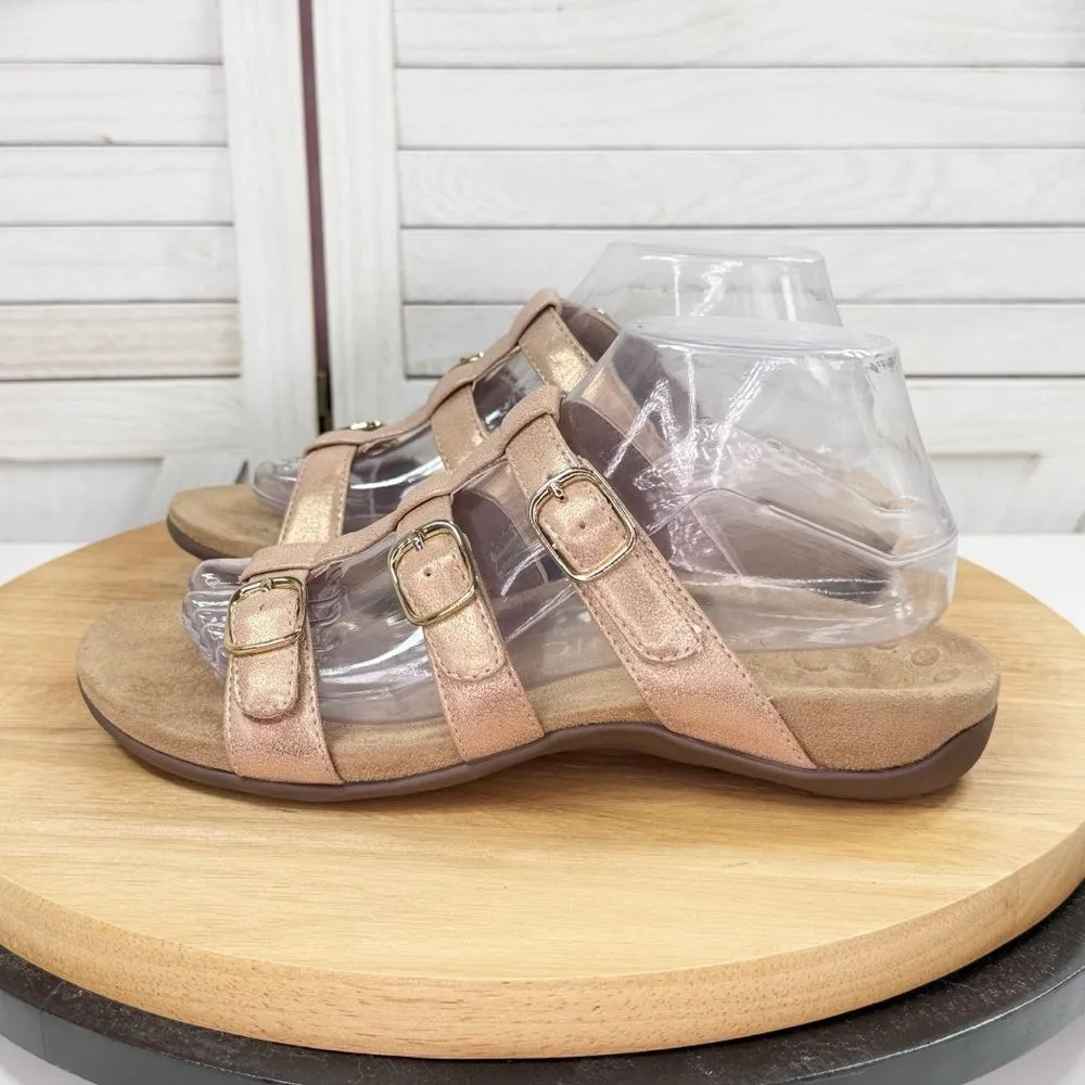 Vionic Misa Strappy Slide Sandal Metallic Rose Gold‎ Womens 8 - Image 3