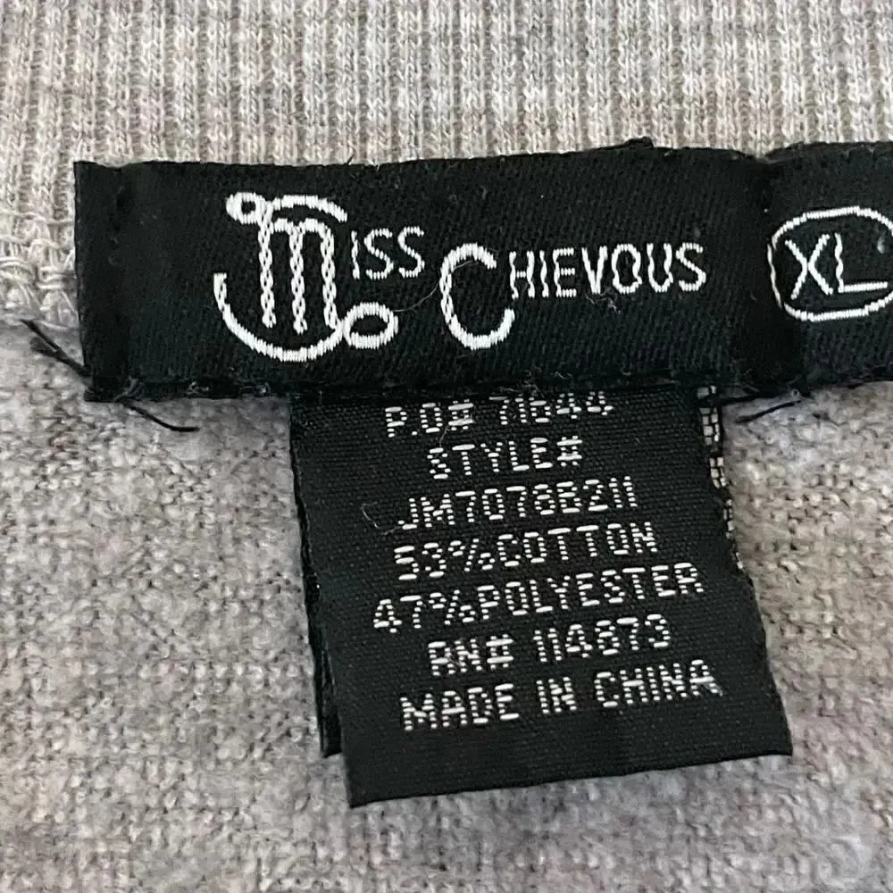 Miss Chievous Gray Pink Roses Chabby Chic Romantic SZ XL #1790 - Image 6