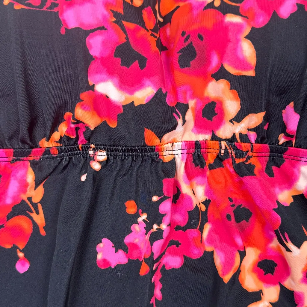 Swimwear For All Beach Belle Swimwear Black Floral Tankini Bra Top Size 22 - Image 6