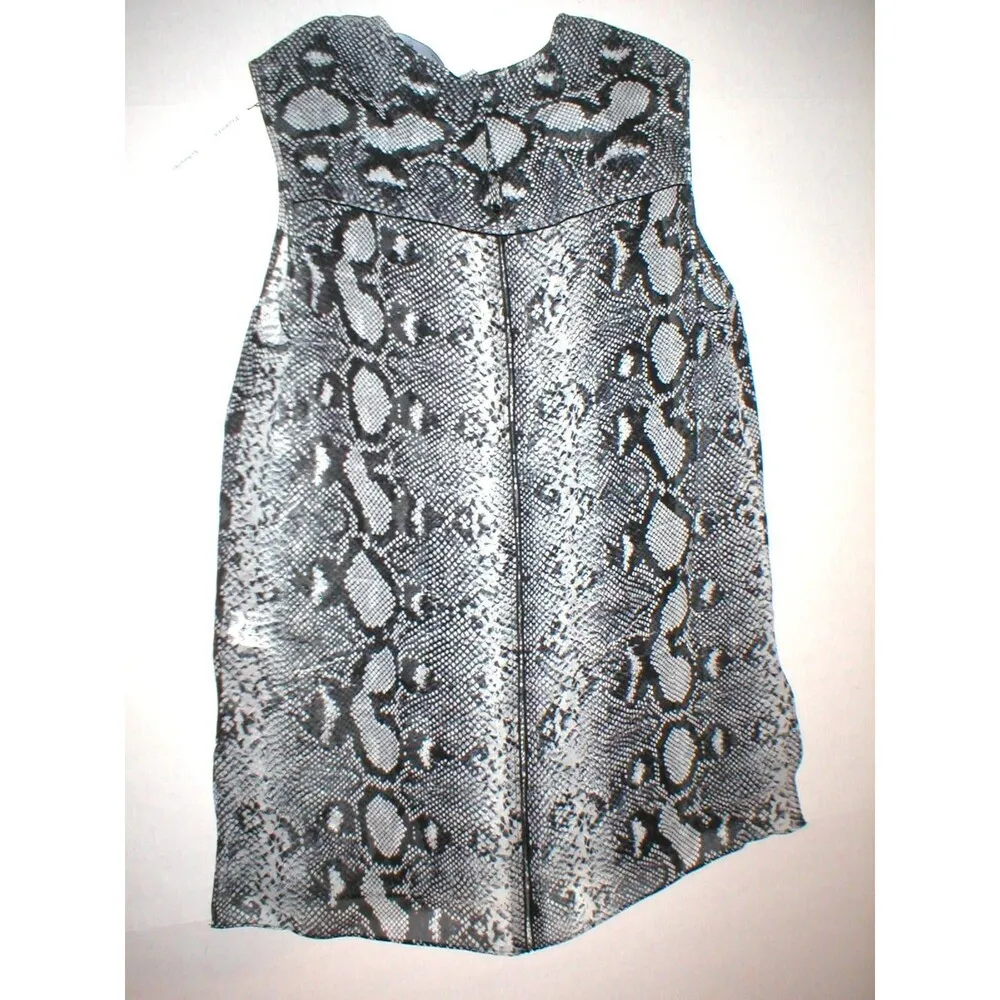 NWT $890 Silk Designer Proenza Schouler Blouse Top 6 Womens New Black White Pyth - Image 5