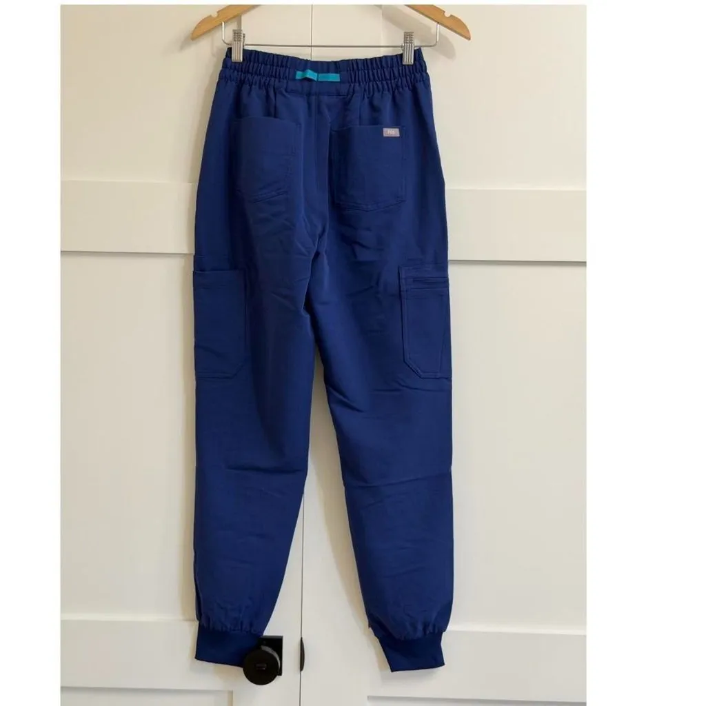 Figs High Waisted Uman Relaxed Jogger Scrub Pants in Sapphire, Size X-Small - Image 11