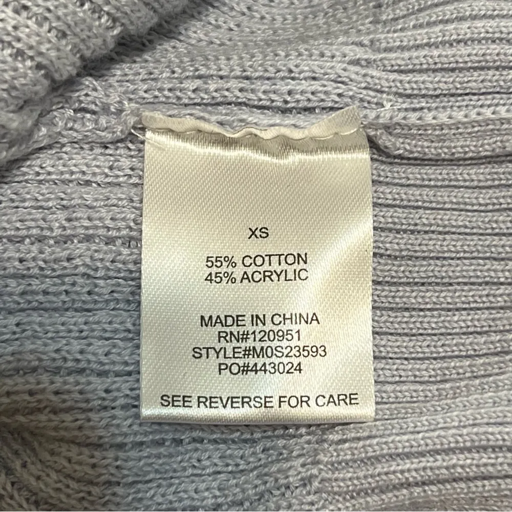 Pink Rose Knit Crewneck Sweater Periwinkle Blue Keyhole Cutout Back XS - Image 11