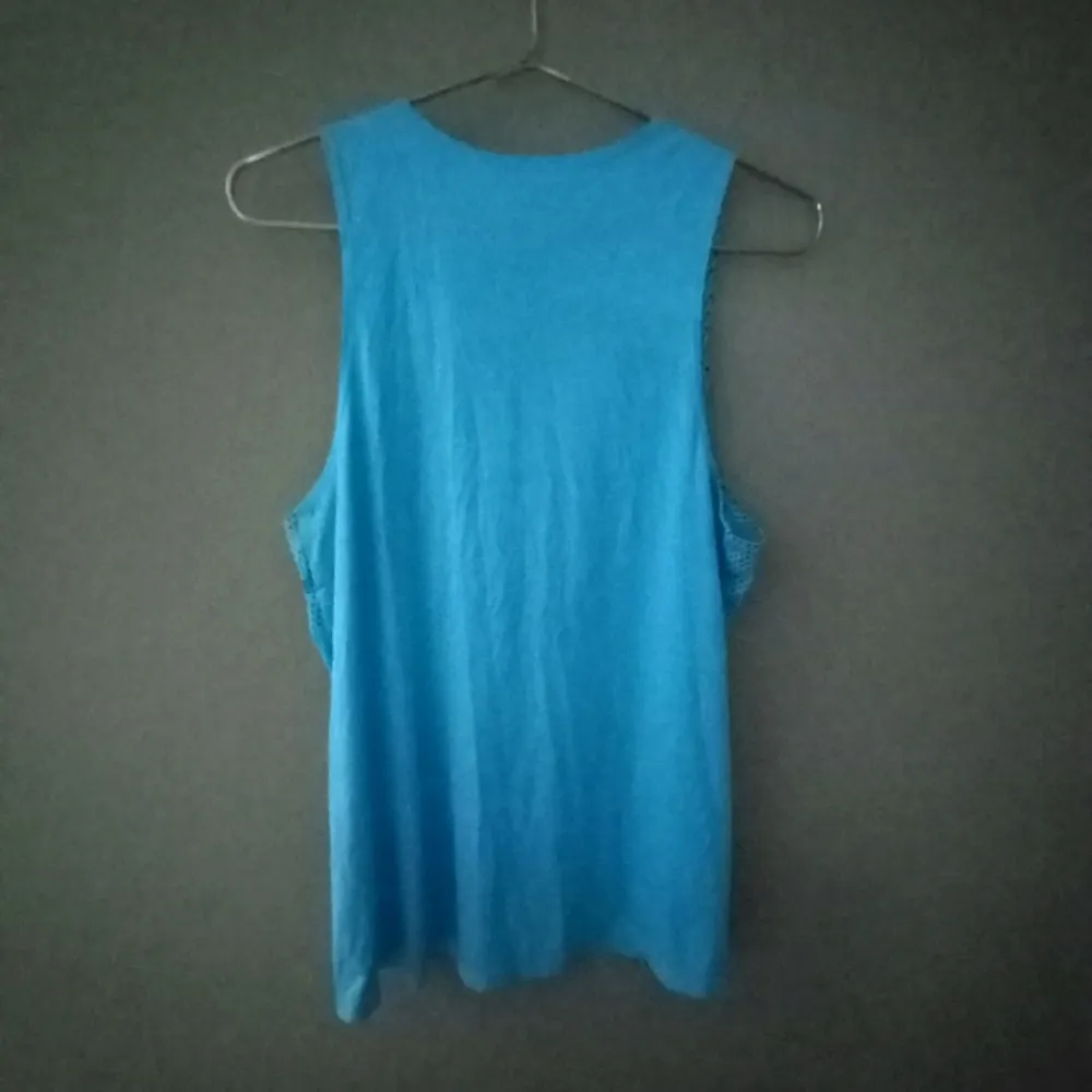Nike Dri-Fit M Loose Fit Athletic Long Tank Top Turquoise n Gray - Image 4